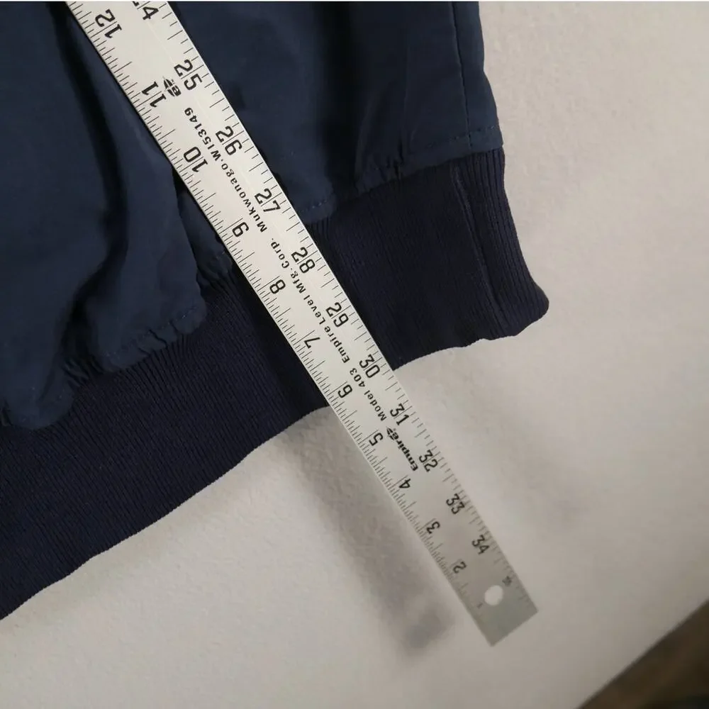 VTG 90s Honigs Whistle Stop Windbreaker Jacket Mens XL Blue Quarter 1/4 Zip